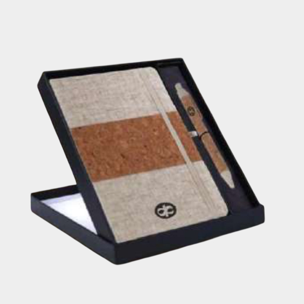 Notebook Gift set Eco: Cork & Linen A5 Notebook With Cork Bamboo Fiber Pen
